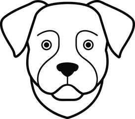 Fototapeta premium rottweiler head icon line art vector illustration on transparent background 