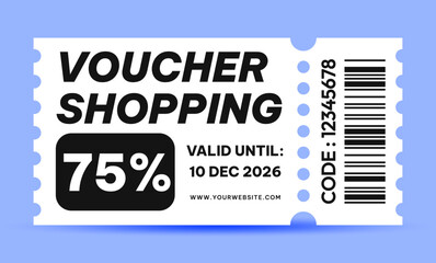 75 Percent Off Discount Coupon Template Design