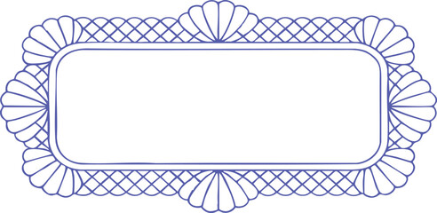 Elegant Blue Scalloped and Lattice Frame