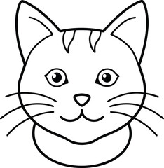 Obraz premium scottish fold head icon line art vector illustration on transparent background 