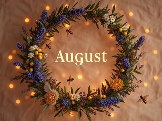 Lavender and Olive Wreath - August