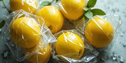 Organic Lemons, High-Contrast Plastic Wrap
