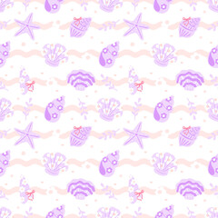 Cute Shell Seamless Pattern