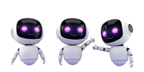 Cute robot ai technology artificial intelligence bots future automation digital transformation concept design