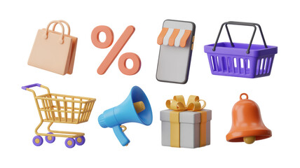 Online shopping sale promotion marketing digital store retail commerce discount offer e commerce shop now 3d