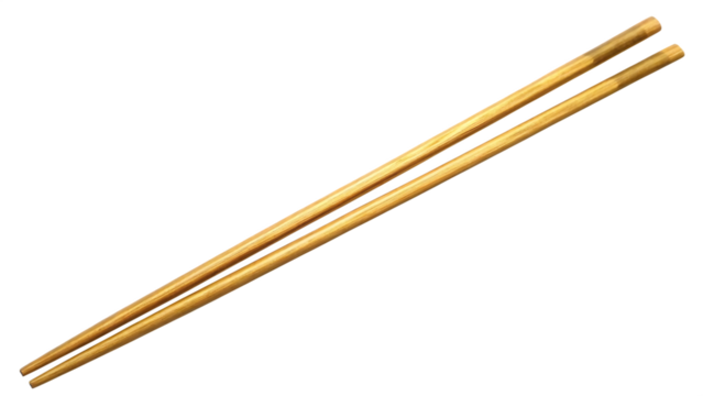 Wooden chopsticks pair isolated on a white background png ai generated