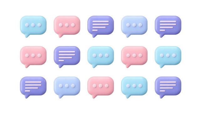 Pastel chat bubbles vector illustration for social media communication and messaging app interface design