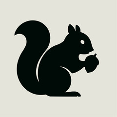 Cute cartoon squirrel mammal with acorn vector illustration on a white background