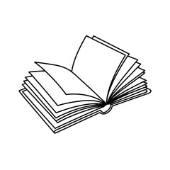 Open book outline illustration simple design