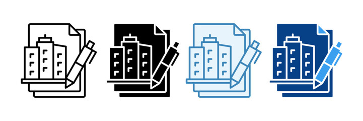 Contract  Icon Set Multiple Style Collection