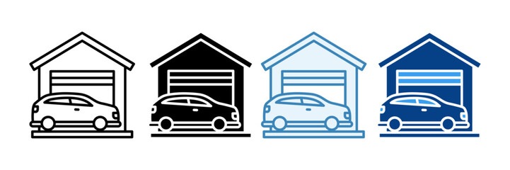 Garage  Icon Set Multiple Style Collection