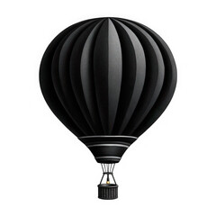 Obraz premium Elegant black hot air balloon isolated on transparent background