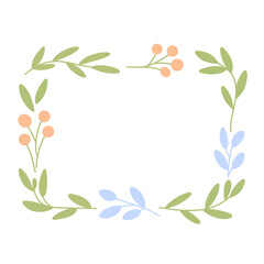 Pastel Floral Rectangle Frame PNG Clipart