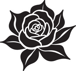 "Bold Rose Silhouette – Floral Vector Art"

"Black Rose Outline – Modern Tattoo Style Design"

"Minimalist Rose Emblem – Decorative Floral Icon"