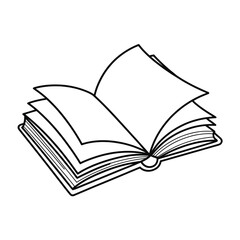 Open book outline illustration simple design