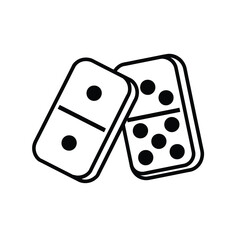 Two domino tiles line art icon illustration