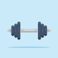 illustration of barbell or dumbbell weights with round weight plates of various sizes. design for gym, bodybuilding or sports