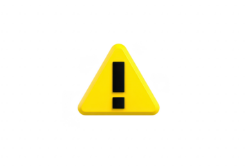 Yellow triangular warning sign with black exclamation mark symbolizes caution or alert. It is commonly used to indicate potential hazards or important notices