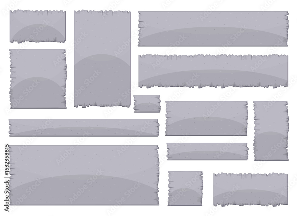 Poster a collection of assorted stone tiles, each uniquely shaped and textured, suitable for crafting a sty