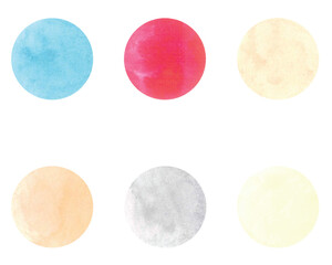 Watercolor circles of various colors creating a vibrant and cheerful display. Each one has a unique artistic feel and gentle gradient.