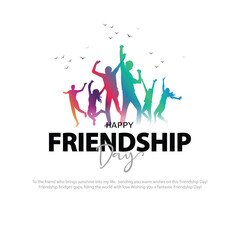 Happy international friendship day greeting card. abstract vector illustration design