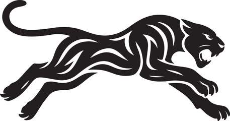 tiger, wildlife, animal silhouette, vector illustration, black and white, fierce tiger, roaring tiger, jungle predator, big cat, ferocious, strength, power, wild animal, tiger design, graphic elements