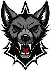 Obraz premium black metal band logo style dog head vector