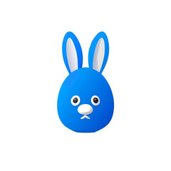 Obraz premium Cute Blue Cartoon Bunny Illustration - Perfect for Kids' Art and Digital Projects