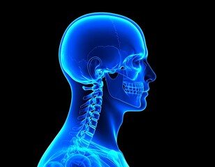 Obraz premium 3D anatomical illustration of the human head and neck