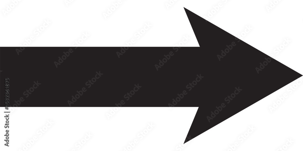Poster long arrow icon. long arrow vector. flat style arrow symbol. black direction pointer, straight point