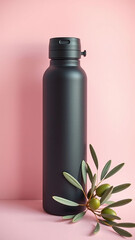 An isolated blank bottle, with or without a flower, containing various liquids like perfume, water, milk, or medicine
