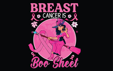 Halloween Breast Cancer Awareness T-Shirt Design | Pink Ribbon | Spooky Cute | Support Tee