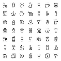 Drink Hand Drawn Icons Set