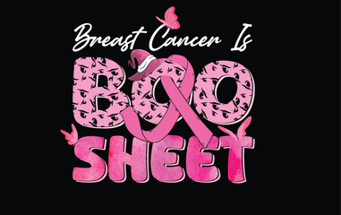 Halloween Breast Cancer Awareness T-Shirt Design | Pink Ribbon | Spooky Cute | Support Tee
