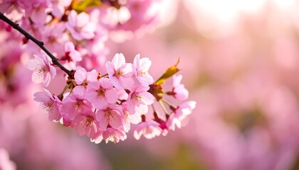 Obraz premium Blossoming pink cherry blossoms