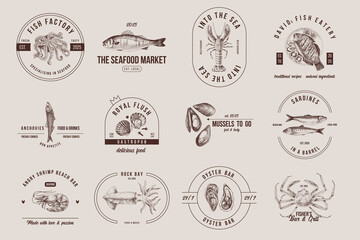 12 logo templates for seafood restaurant