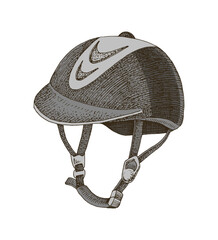 Equestrian Helmet hand drawn vector