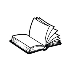 Open book outline illustration simple design