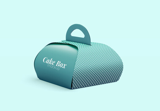 Cake Box With Handle Mockup