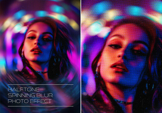 Halftone Spinning Blur Photo Effect