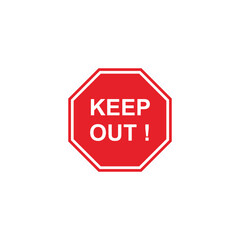 Red Octagon Keep Out Sign A Simple, Bold Warning Graphic