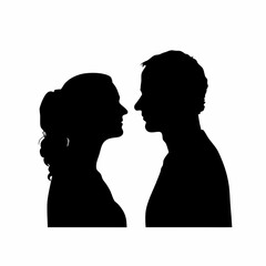 Black male and female Couple silhouette