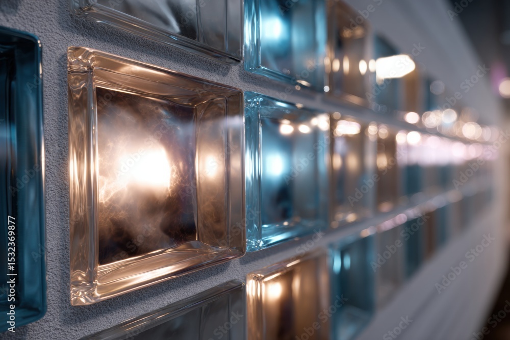 Aufkleber mirrored architectural display: a captivating perspective of a wall installation composed of framed 