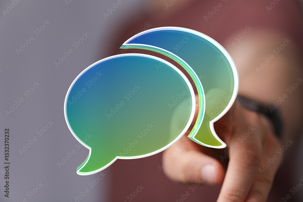 Poster abstract image of speech bubbles,communication concept. ideal for websites, blogs, and presentations