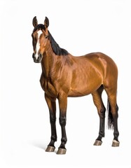 Fototapeta premium Horse over white background, no shadow