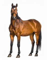 Obraz premium Horse over white background, no shadow