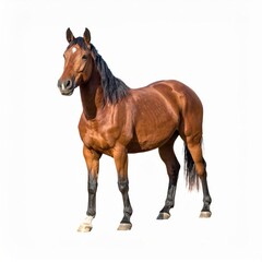 Obraz premium Horse over white background, no shadow