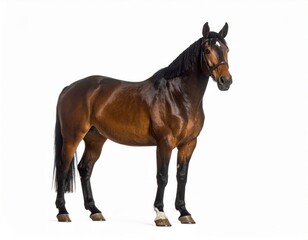 Obraz premium Horse over white background, no shadow