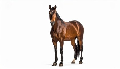 Obraz premium Horse over white background, no shadow