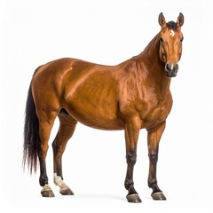 Obraz premium Horse over white background, no shadow